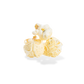 Three pieces of Dill Pickle popcorn on a white background
