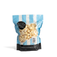 Bag of City Pop Everything Bagel popcorn with blue and white striped design on a white background