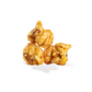Three pieces of Extra Buttery Caramel popcorn on a white background