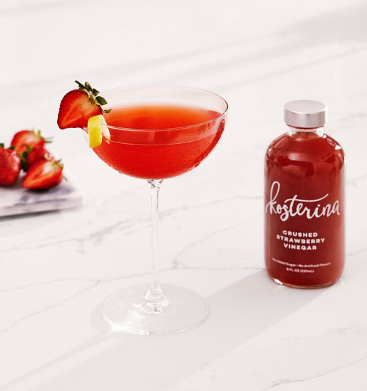 Vinagre de fresa triturado