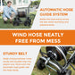 Image showing the automatic hose guide system and sturdy belt of the system on the Heavy Duty Garden Hose Reel Cart. 