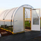 Hobby Greenhouse Kit with Batton Strapping installed in a backdoor setting.
