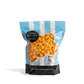 Bag of City Pop Jalapeno Cheddar popcorn with blue and white striped design on a white background