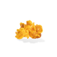 Three pieces of Jalapeno Cheddar popcorn on a white background