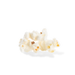 Three pieces of Low Salt popcorn on a white background