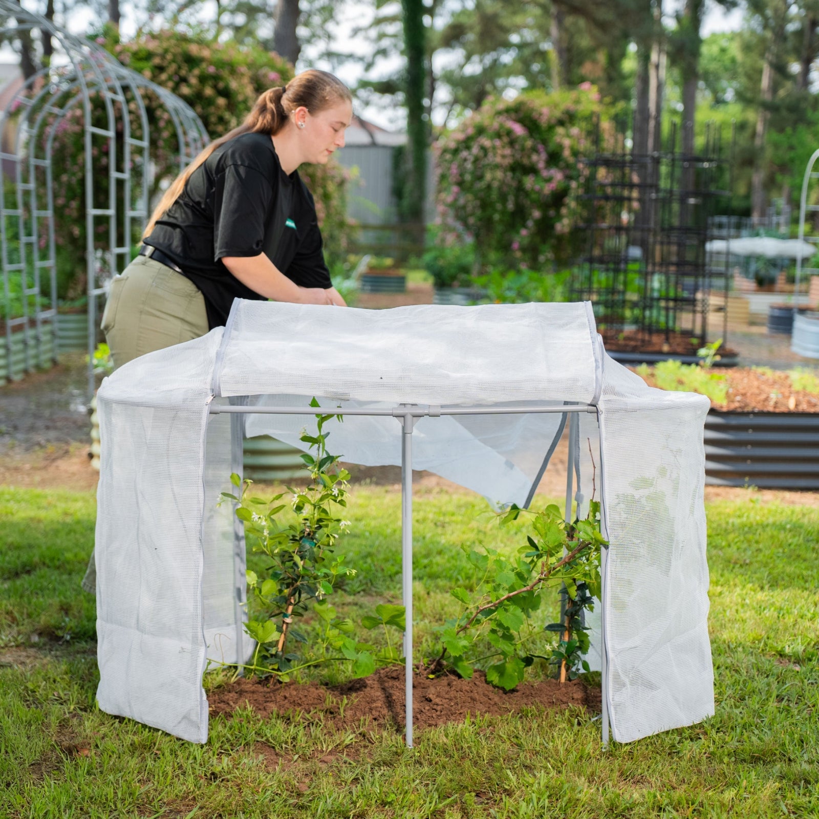 green house cover for plants Vego Garden Cover System 3.5'W x 5.0'L