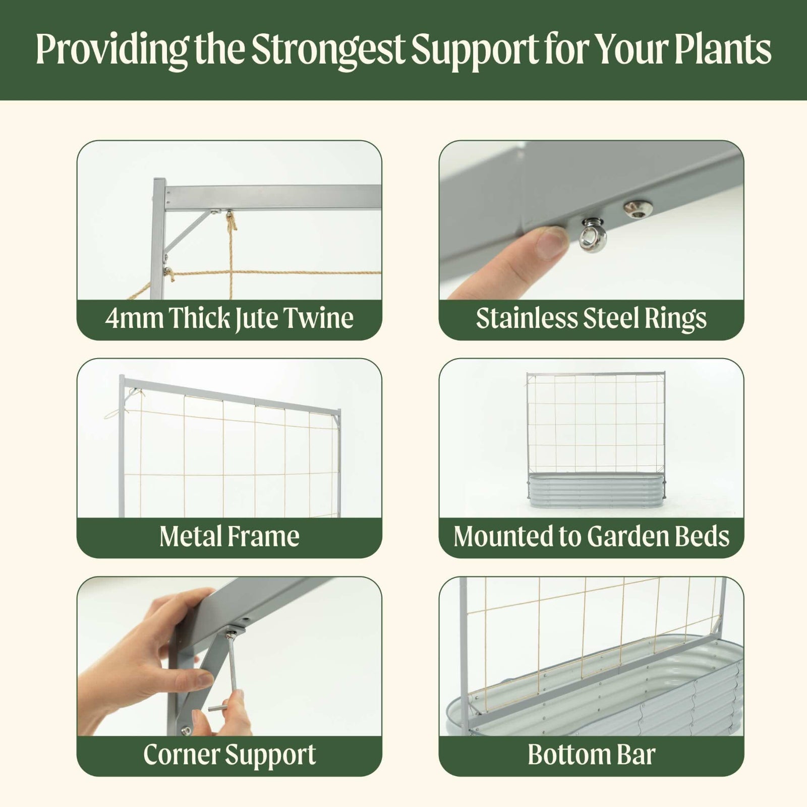 Metal Frame String Trellis for Raised Garden Beds – Pepper Joe's Metal Frame String Trellis for Raised Garden Beds – Pepper Joe's