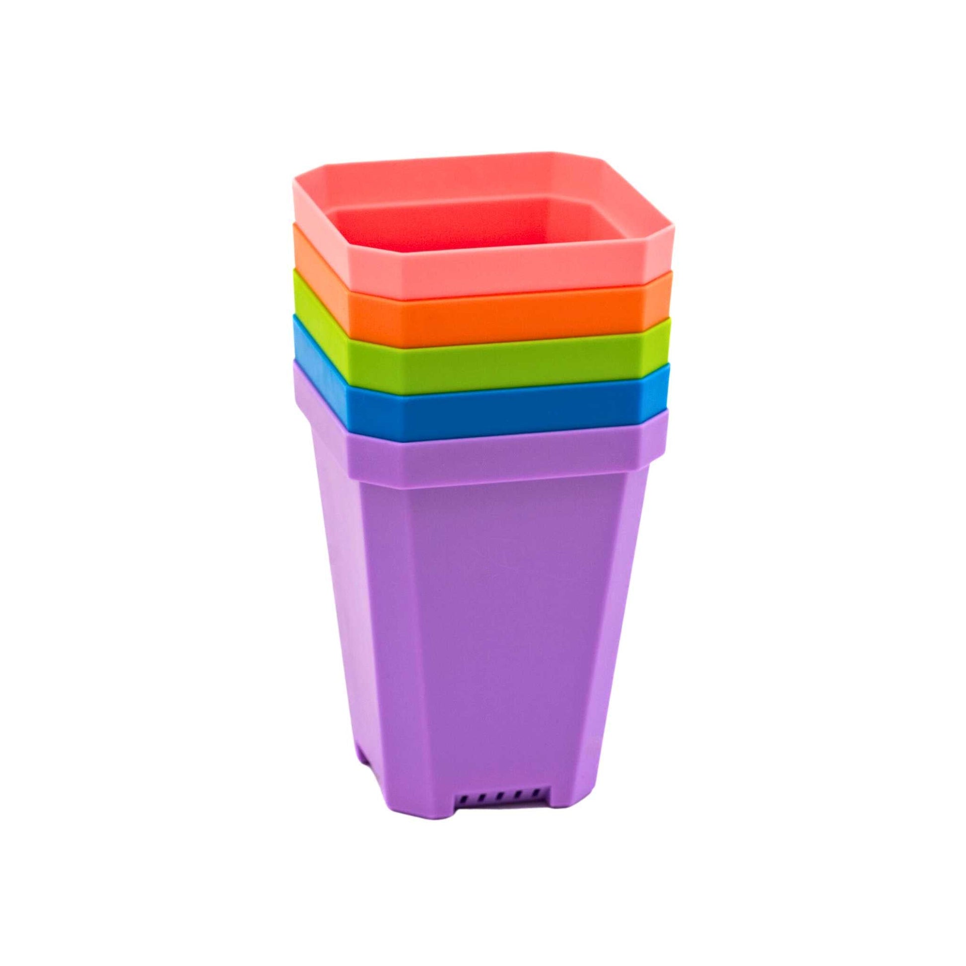 plastic plant starters 3.3" Heavy Duty Seed Starting Pots with Inserts Multicolor / 36 Pots - 2 Inserts