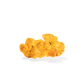 Three pieces of Pizza popcorn on a white background