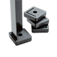 Set of black platform feet on a white background