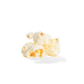 Three pieces of Ranch popcorn on a white background