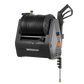 Retractable electric pressure washer with hose reel and nozzle on a white background