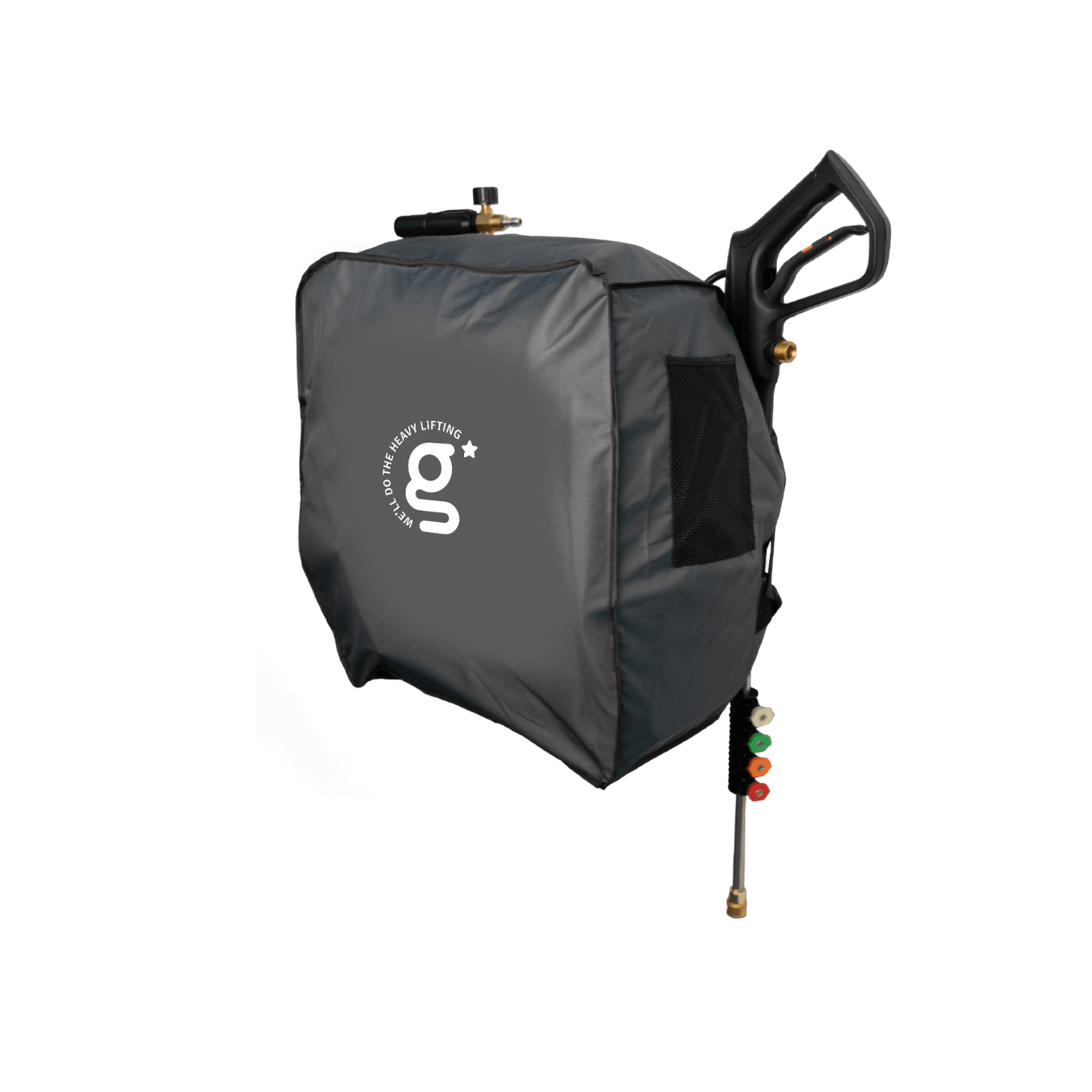 Retractable Pressure Washer Protective Cover on a white background