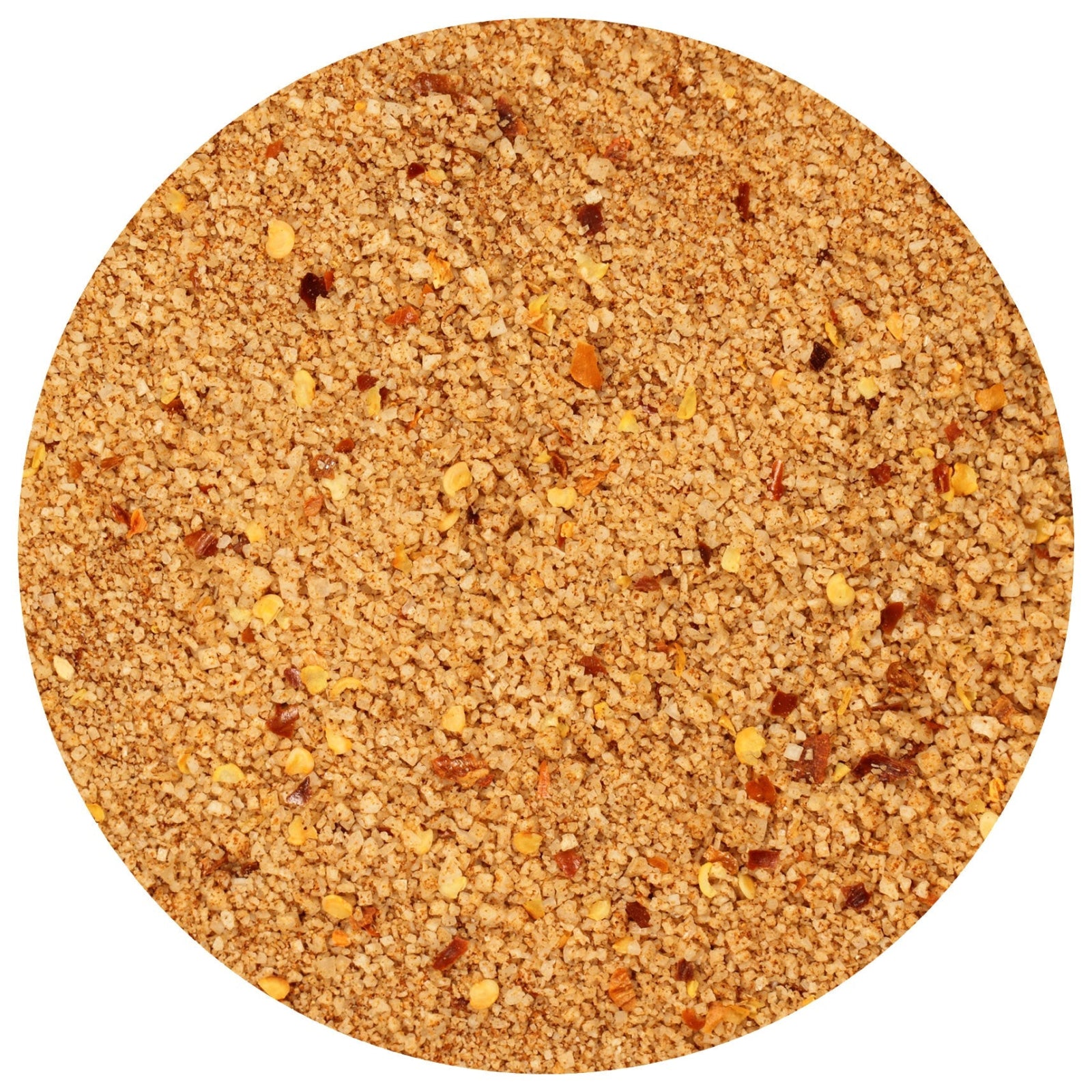 Closeup of the Scorpion Pepper Sea Salt on a white background