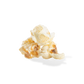Three pieces of Sea Salt and Cracked Pepper popcorn on a white background