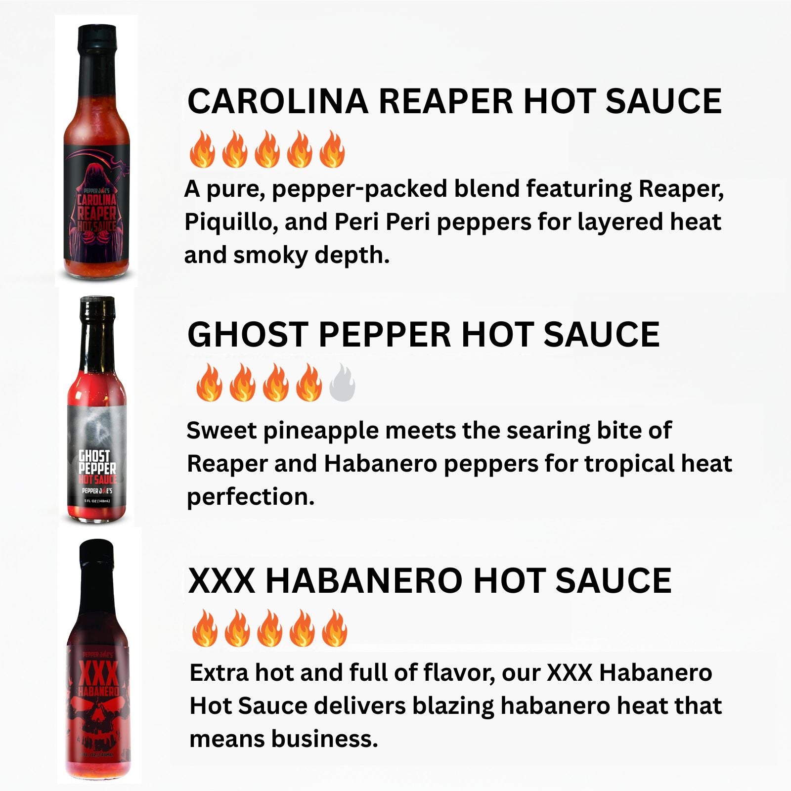 Tour of Heat Hot Sauce Gift Box - 3-Pack Super Hot Variety Set