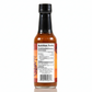 Back label of Trinidad Moruga Scorpion Hot Sauce bottle showing ingredients and nutrition facts