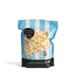 Bag of City Pop White Cheddar popcorn with blue and white striped design on a white background