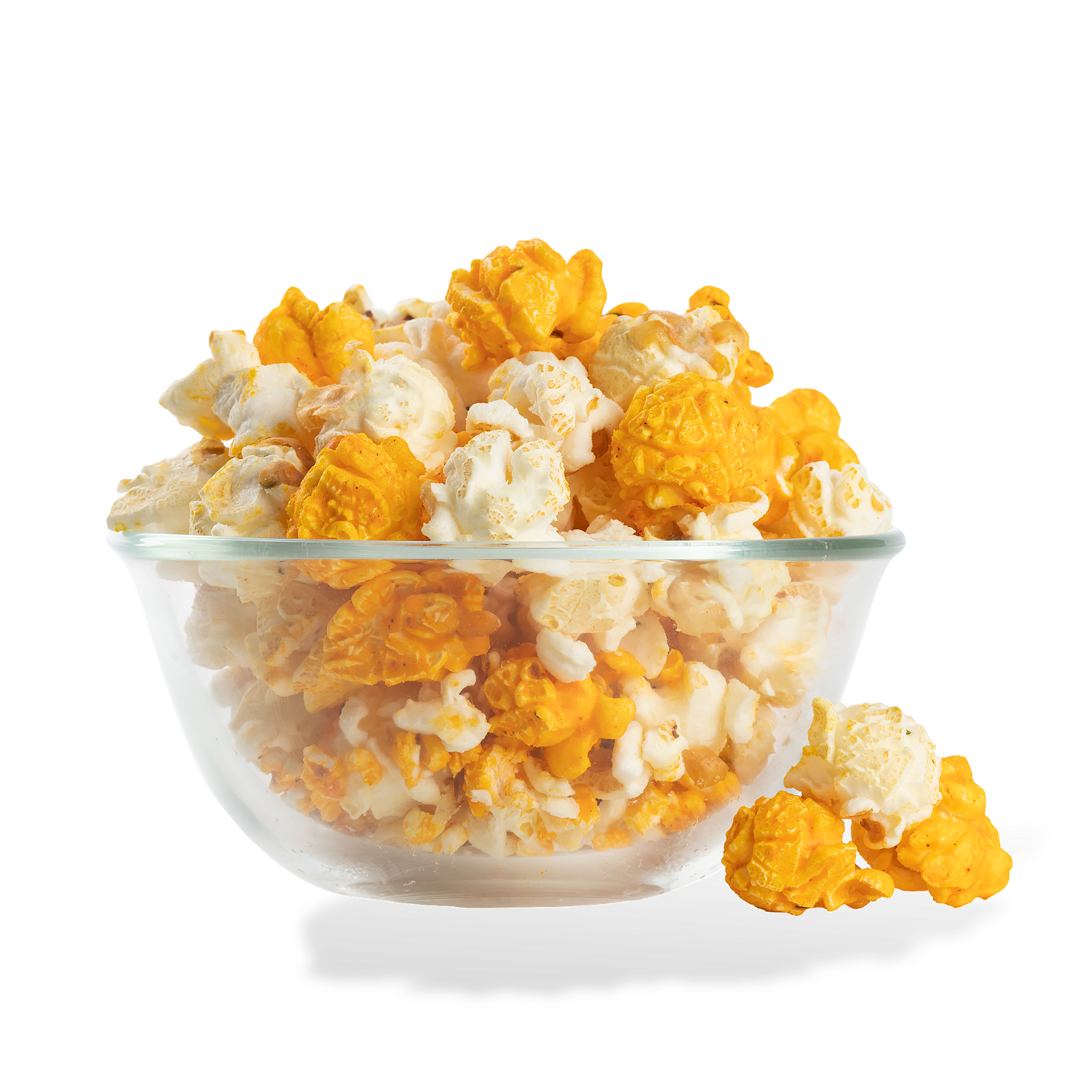 Wing Night Popcorn popped in a bowl on a white background