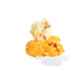 Three pieces of Wing Night popcorn on a white background