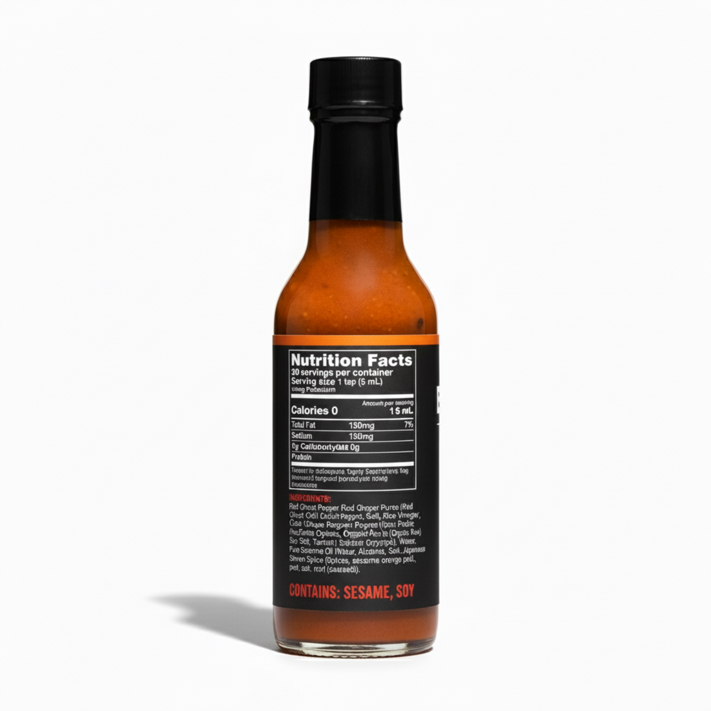 Back label of Aka Miso Ghost Reaper bottle showing ingredients and nutrition facts