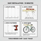 Bike Organizer Stud Mount- installation guide with tools needed listed