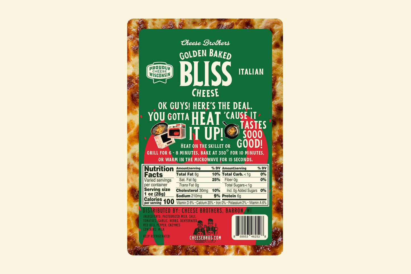 Queso italiano dorado horneado Bliss