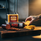 Cinematic of pepper joes reaper cheddar cheese and reaper summer sausage on wood cutting board