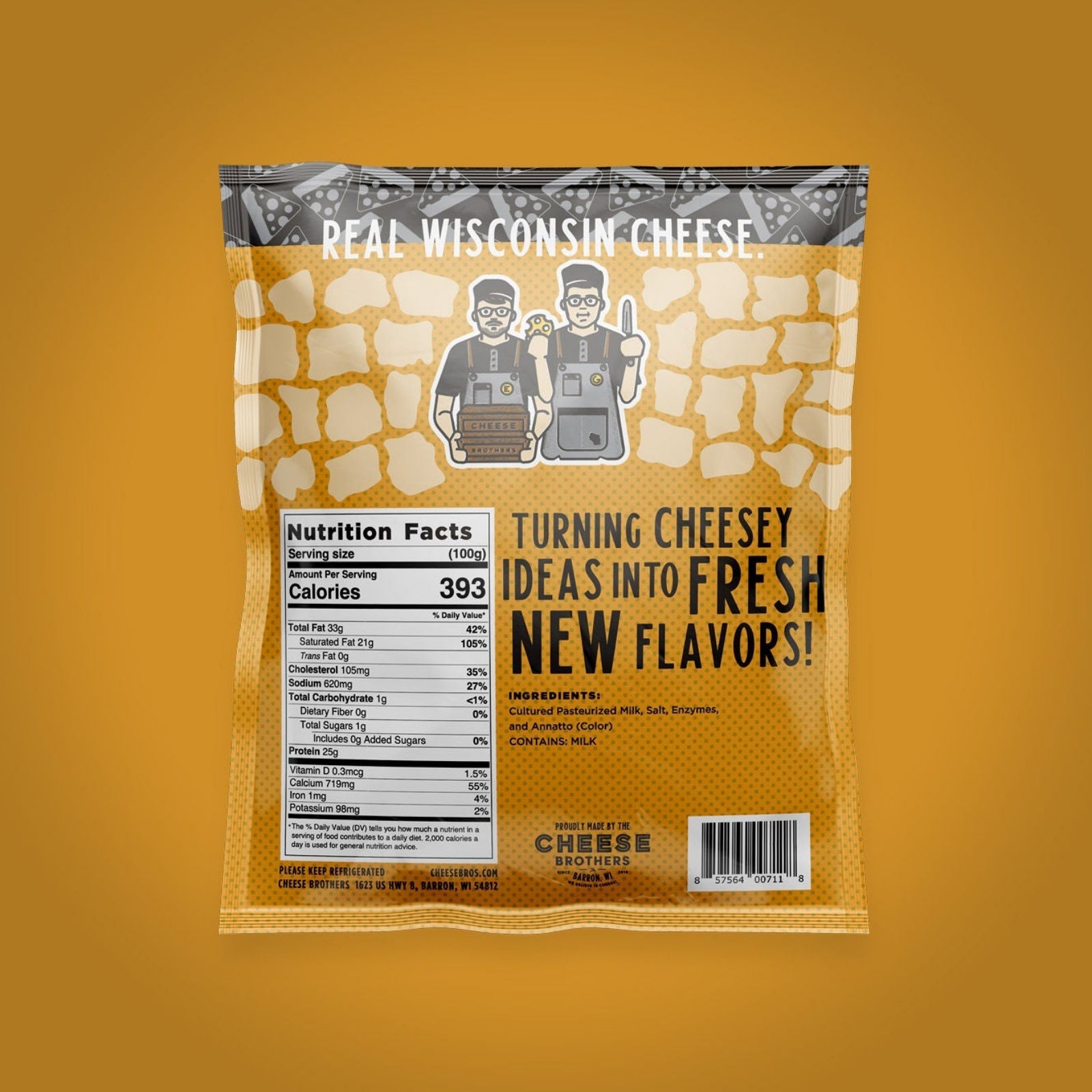 classic wisconsin cheese curds label with nutrition facts