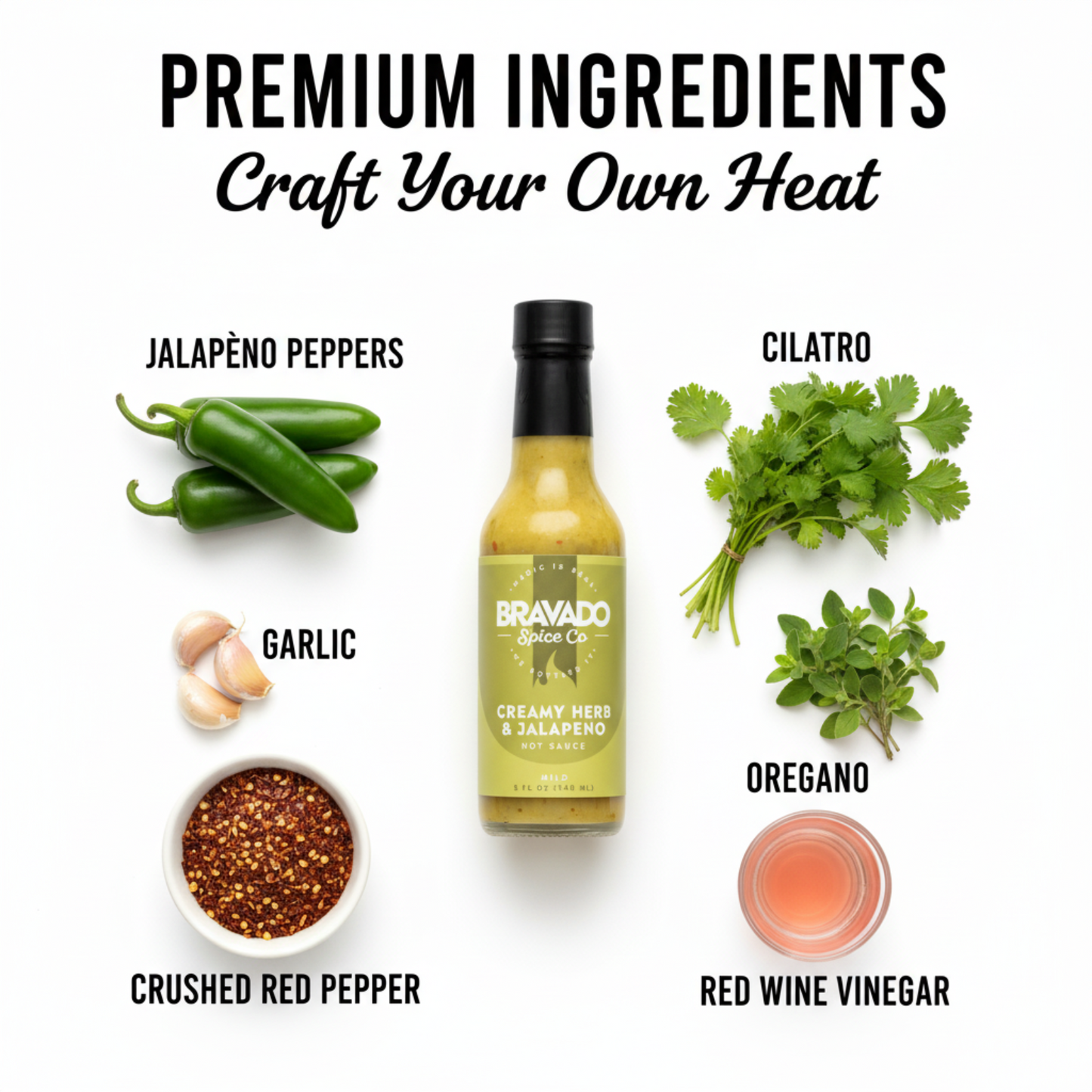 pepper plant hot sauce ingredients Bravado Hot Sauce Creamy Herb & Jalapeño