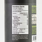 Back label of Pepper Joe's Garlic Green Chile Hot Sauce showing ingredients and nutrition facts.