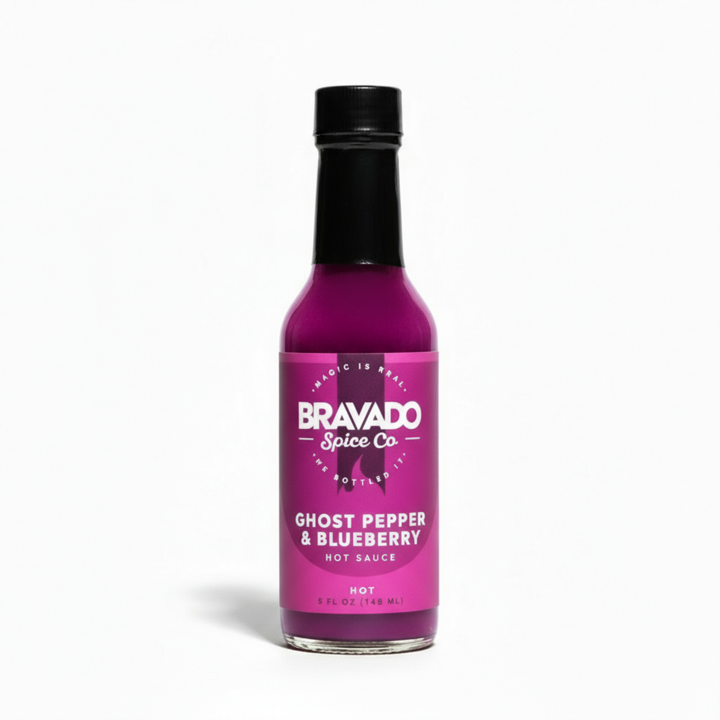 Ghost Pepper & Blueberry Hot Sauce on white background