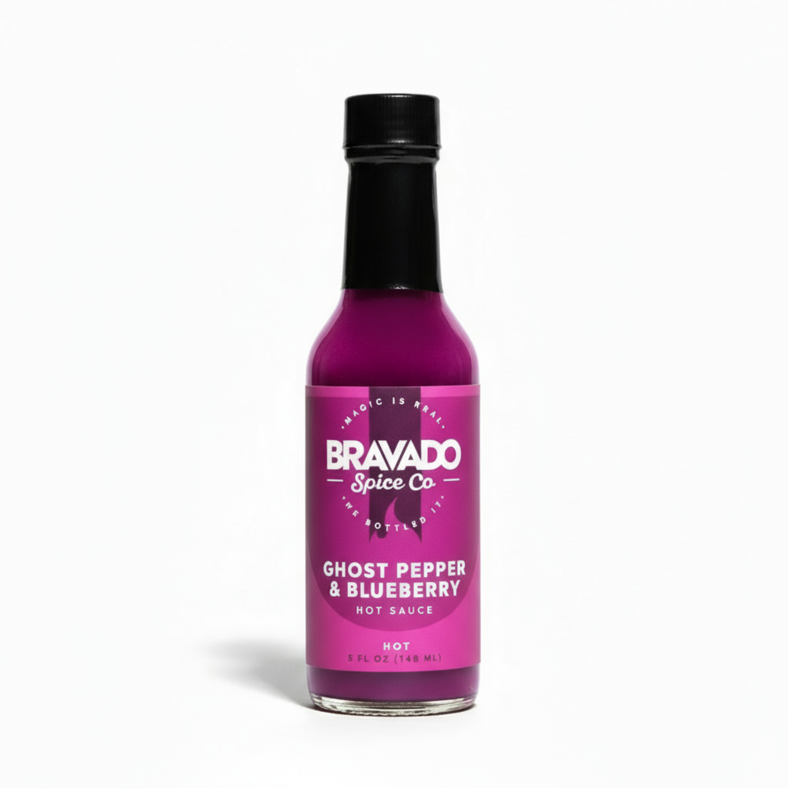 Ghost Pepper & Blueberry Hot Sauce on white background