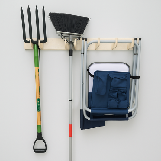 Heavy-Duty Garage Tool Organizer Rack- Flush Mount