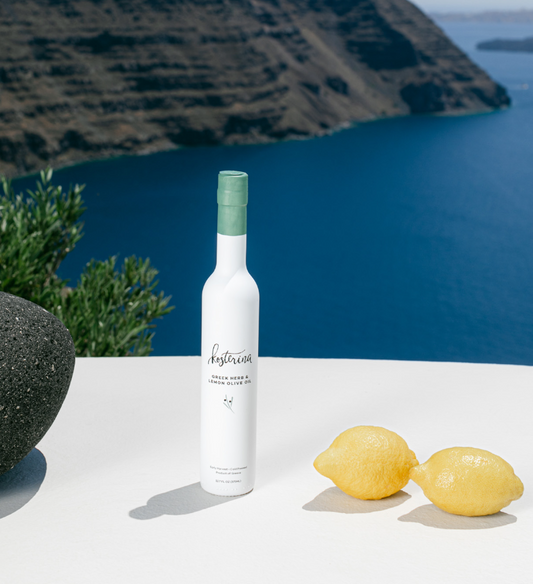 Aceite de oliva con hierbas griegas y limón