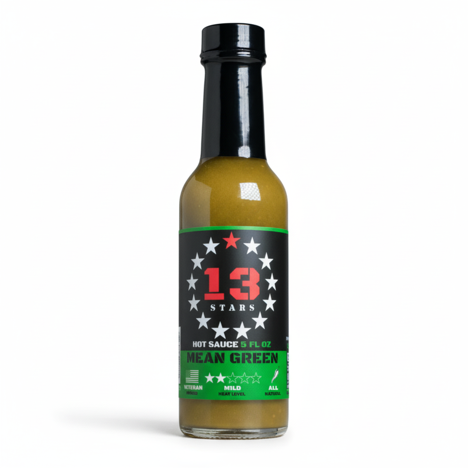 Mean Green Hot Sauce on white background