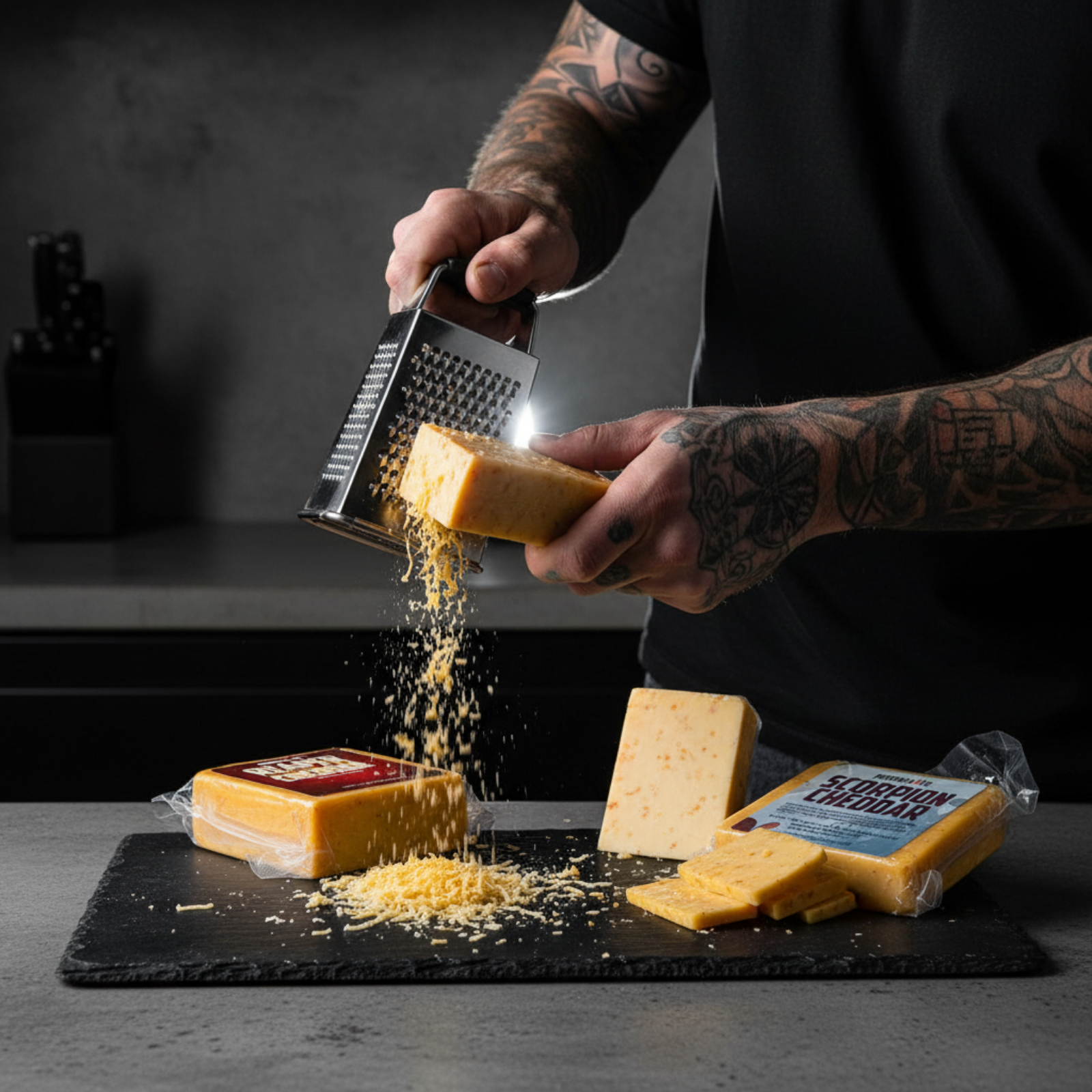 pepper joes worlds hottest cheese collection being grated