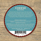 Smoked gouda cheese product label with ingredients and nutrition facts displayed over wood background