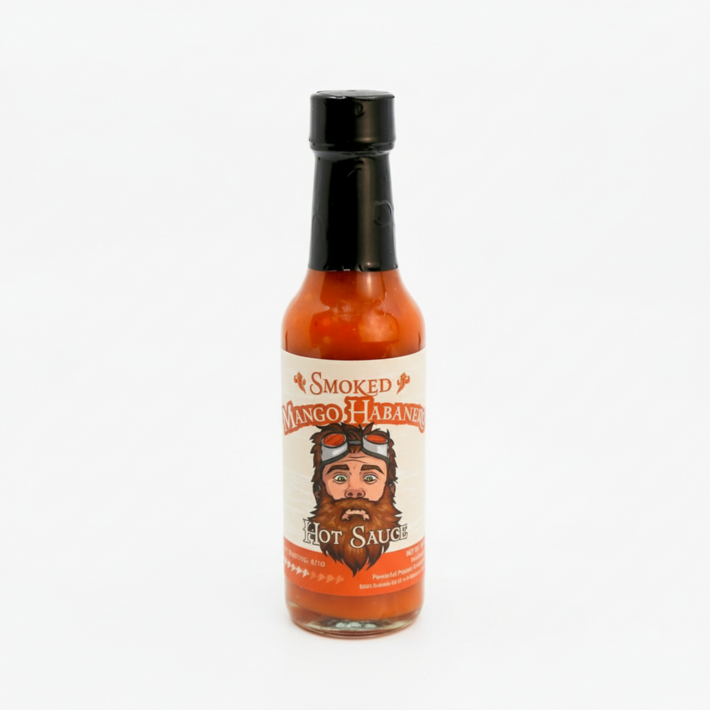 Smoked Mango Habanero Hot Sauce on white background