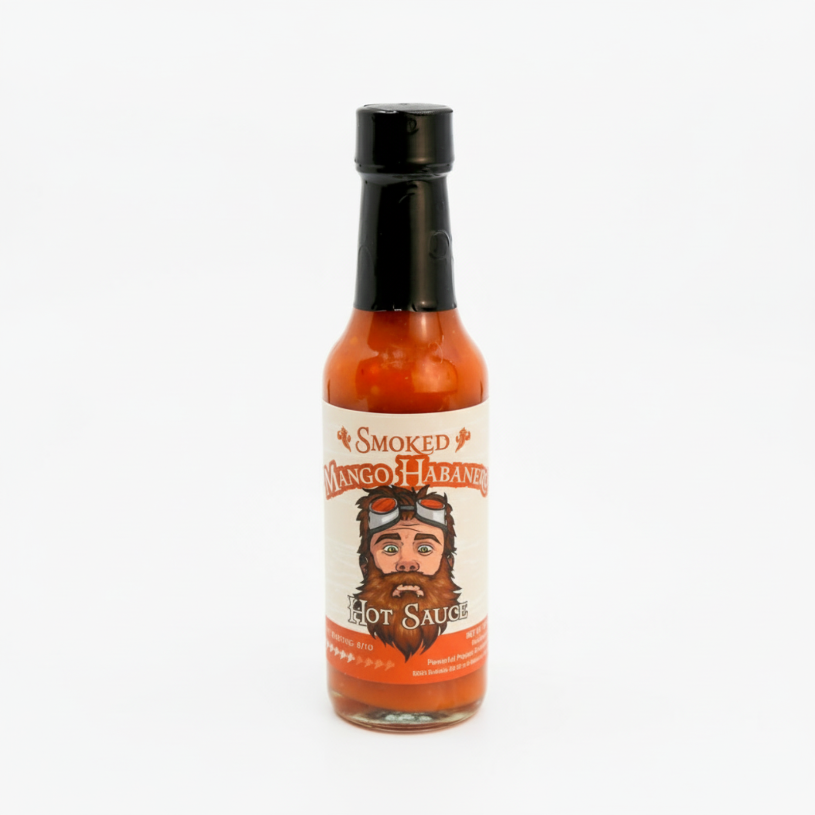 Smoked Mango Habanero Hot Sauce on white background