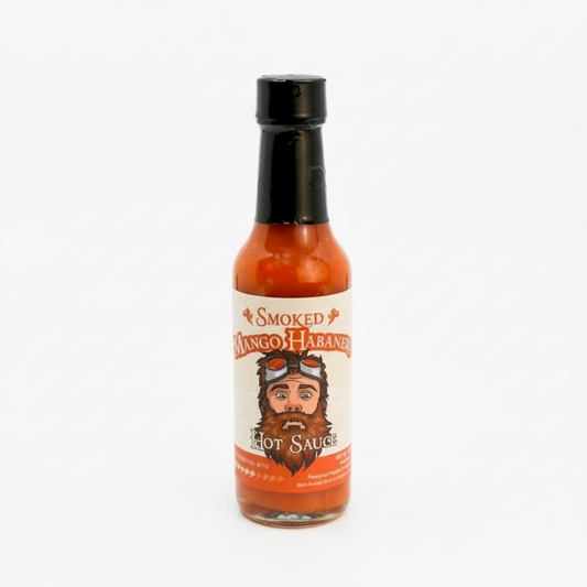 Smoked Mango Habanero Hot Sauce on white background