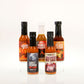 Pepper Joe's 5-Pack Hot Sauce Bundle - five hot sauce bottles lined up on white background