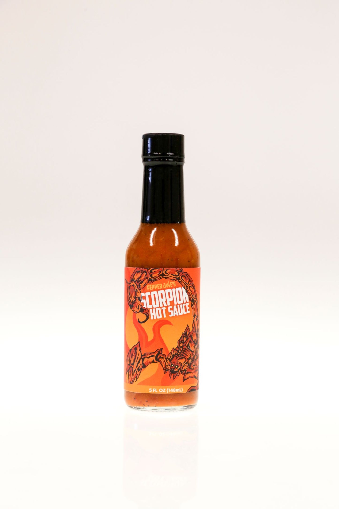 Pepper Joe's 5-Pack Hot Sauce Bundle - trinidad scorpion hot sauce bottle on white background