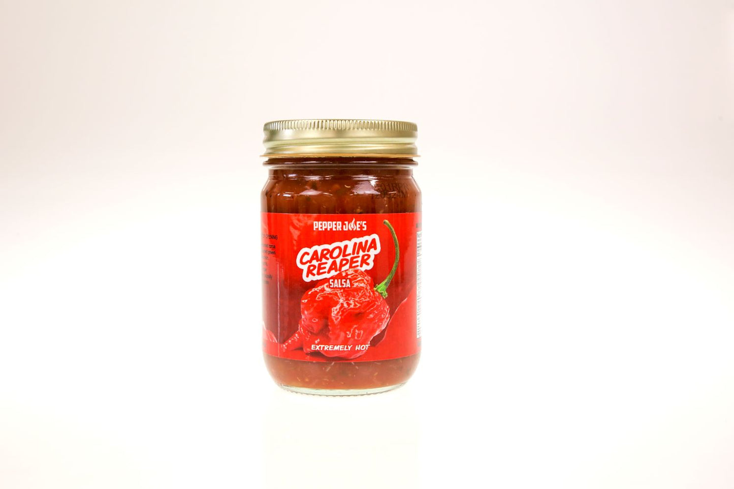 Pepper Joe's Sweet and Spicy Salsa 5-Pack - spicy salsa - carolina reaper salsa jar on white background