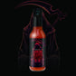 Pepper Joes Carolina Reaper Hot Sauce - black and red graphic of reaper figure behind carolina reaper hot sauce bottle