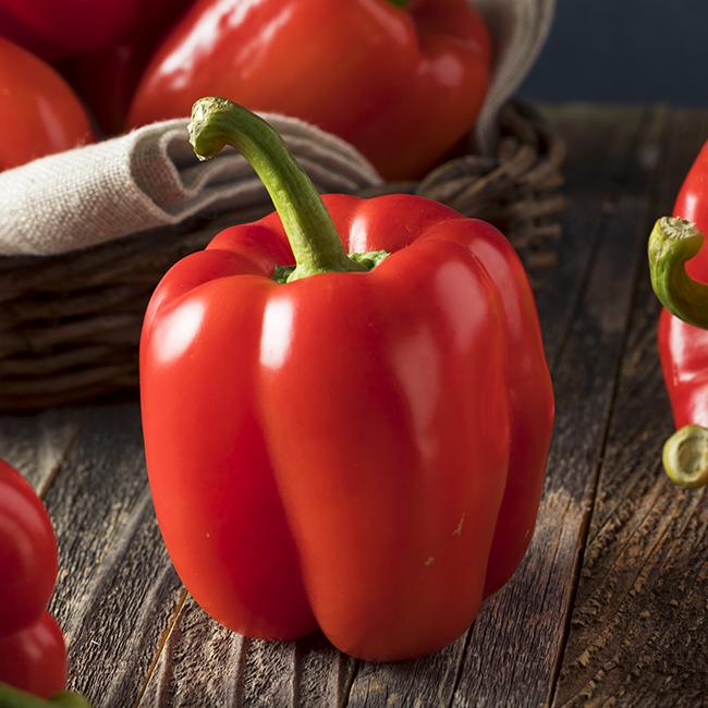 Pepper Joe's King of the North pepper seeds - red King of the North pepper on wooden table image