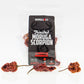 Pepper Joe's Trinidad Moruga Scorpion Dried Pods - clear bag packaging with label with dried pods around the bag