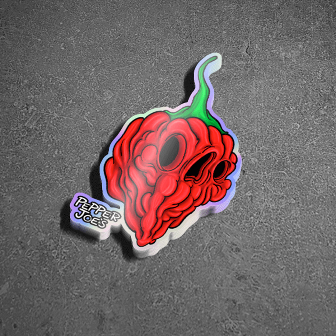 Face Of Death - Ghost Decal - hot pepper sticker on gray background