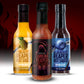 Pepper Joe's Carolina Reaper hot sauce collection - hot sauce gift set - graphic of three reaper hot sauces