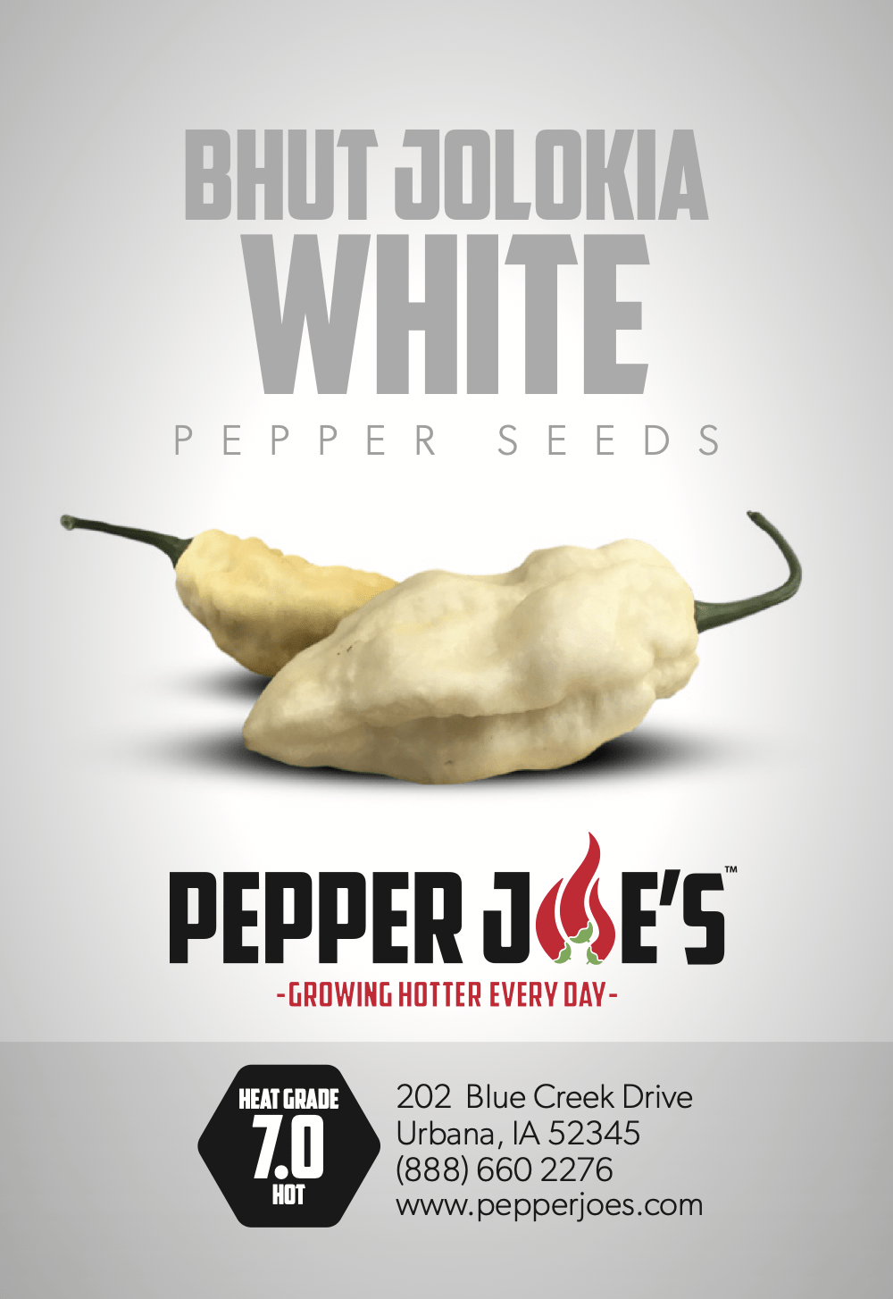 White Ghost (Bhut Jolokia) Pepper Seeds Superhot